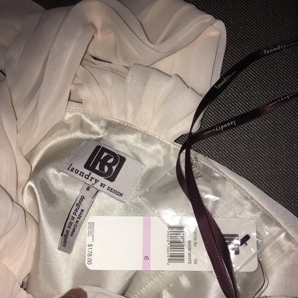 Laundry by Design cream pleated cocktail dress - Picture 6 of 8